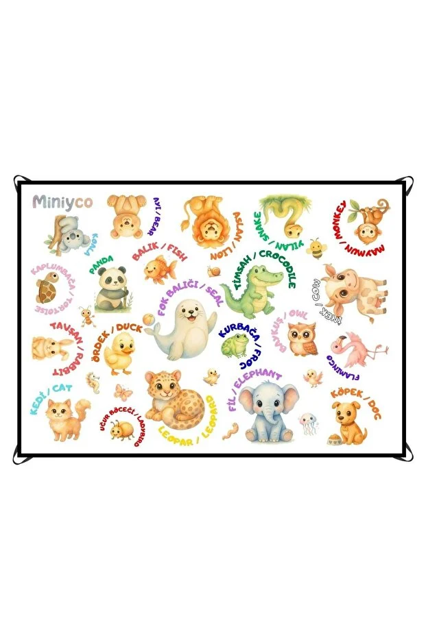 Su Geçirmez Yıkanabilir Boyama Halısı 100x140cm Tekrar Kullanılabilir Eğitici Çocuk Boyama Matı